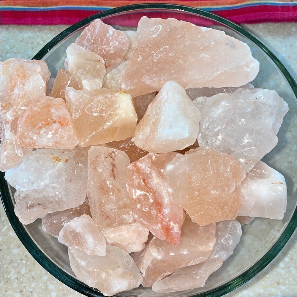 PINK HIMALAYAN rock salt 5 pounds of variety sizes of Himalayan rock salt
